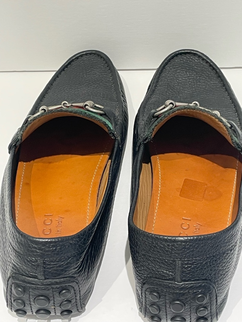 Gucci Loafers Leather Shoes Driver Horsebit Black Mens UK 9 US 9.5 - Picture 4 of 8